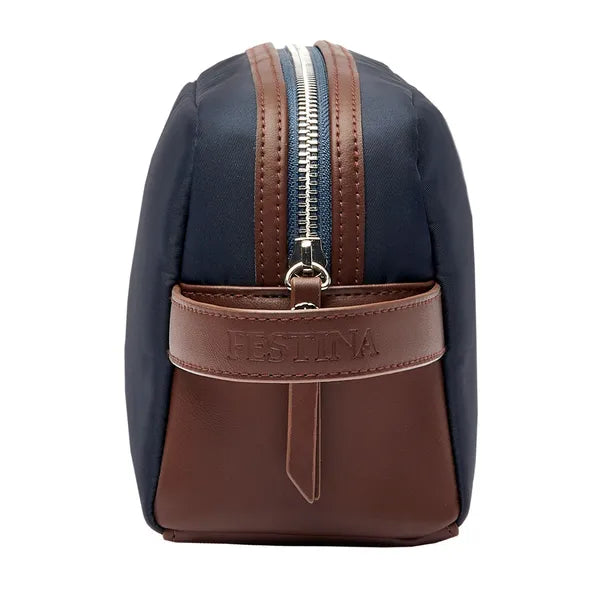 TROUSSE DE TOILETTE FESTINA BUTTON NAVY & BROWN